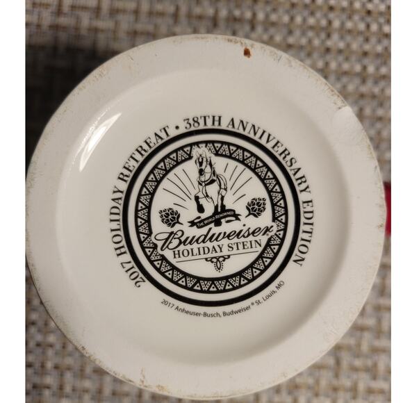 Budweiser 2017 Christmas Holiday Beer Stein 38th Anniversary Collector Edition - Picture 6 of 8